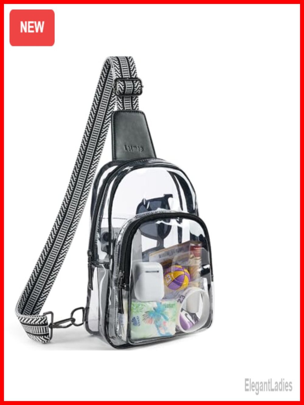 Clear Stadium Approved Crossbody Bag TPU Zipper Purse for Concerts Sports